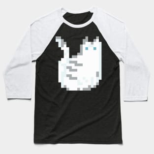 Cat Pixel Art - white dark Baseball T-Shirt